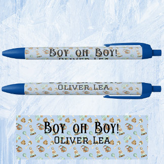 Stylo Noir Nom, Oh mon garçon, Cadeaux de Baby Shower Encre N