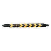 Stylo Noir Nom Orange Gold Zig Zag sur Noir (Devant)