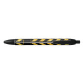 Stylo Noir Nom Orange Gold Zig Zag sur Noir (Dos)