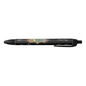 Stylo Noir Nom personnalisé Aligné Gold Chakra (Bas)