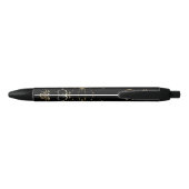 Stylo Noir Nom personnalisé Aligné Gold Chakra (Dos)