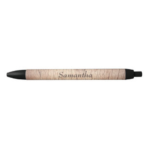Stylo Noir Nom personnalisé bois brun