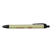 Stylo Noir Nom personnalisé de patte chien Brown (Haut)