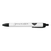 Stylo Noir Nom personnalisé du coeur noir (Bas)