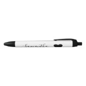 Stylo Noir Nom personnalisé du coeur noir (Haut)