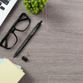 Stylo Noir Nom personnalisé en écriture monogramme personnali