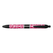 Stylo Noir Nom personnalisé girafe parties scintillant rose (Dos)