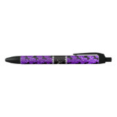 Stylo Noir Nom personnalisé indigo violet parties scintillant (Haut)
