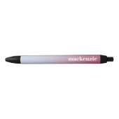 Stylo Noir Nom personnalisé moderne Pink Blue Gradient (Devant)