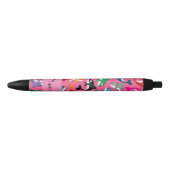 Stylo Noir Nom personnalisé orque arc-en-ciel rose (Devant)