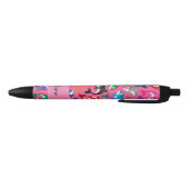 Stylo Noir Nom personnalisé orque arc-en-ciel rose (Bas)