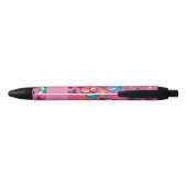 Stylo Noir Nom personnalisé orque arc-en-ciel rose (Dos)