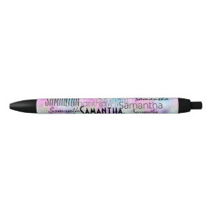 Stylo Noir Nom personnalisé Rainbow Tie teinture