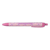 Stylo Noir Nom personnalisé Retro rose violet rose (Bas)