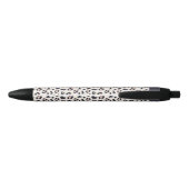 Stylo Noir Nom personnalisé rose Empreinte de léopard (Dos)