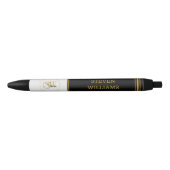 Stylo Noir Nom personnalisé & signature moderne (Devant)