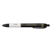 Stylo Noir Nom personnalisé & signature moderne (Bas)