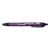 Stylo Noir Nom personnalisé violet (Bas)