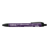 Stylo Noir Nom personnalisé violet (Haut)