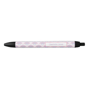 Stylo Noir Nom Rainbow personnalisé Coloré