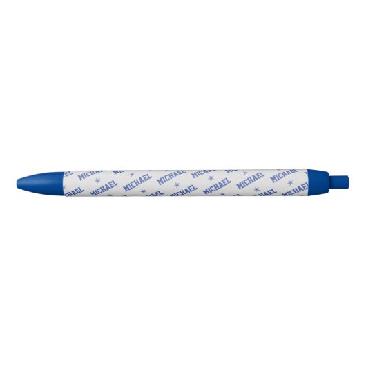Stylo Noir Nom répété avec Stars style sportif mignon (Devant)
