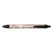 Stylo Noir Nom Roses roses sur rose (Dos)