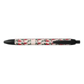 Stylo Noir Nom Roses rouges en rose (Dos)