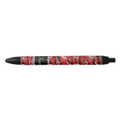 Stylo Noir Nom rouge gymnastique parties scintillant zèbre ra (Devant)
