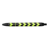 Stylo Noir Nom vert clair Zig Zag sur noir (Devant)