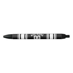 Stylo Noir Nombre nommé de rayures noires et blanches du