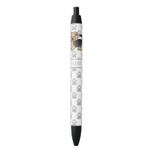 Stylo Noir Norfolk Terrier noir et feu Chien de dessin animé