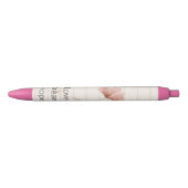 Stylo Noir Notes de fleur rose d'amour d'espoir de rêve (Devant)