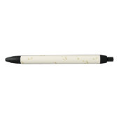 Stylo Noir Notes de musique crème or (Devant)