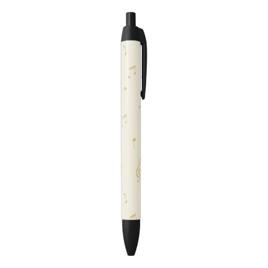 Stylo Noir Notes de musique crème or (Bas (Vertical))