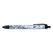 Stylo Noir Notes de musique fantaisie Bleu (Haut)
