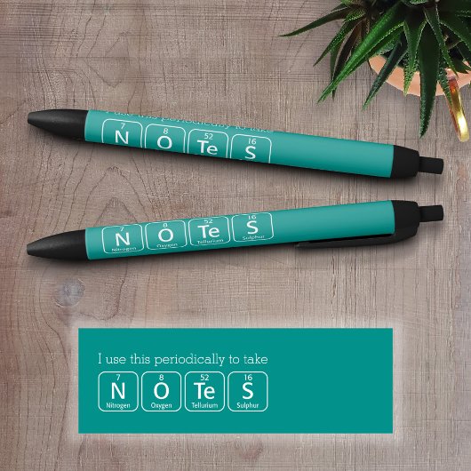 Stylo Noir Notes d'orthographe des éléments de tableau périod