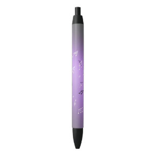 Stylo Noir Notes musicales dans Lilac au clair de lune