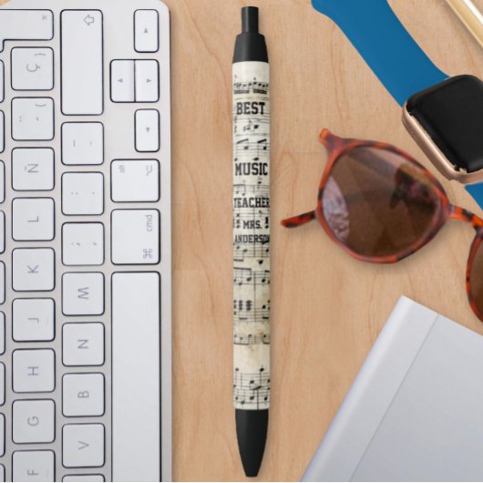 Stylo Noir Notes musicales du meilleur professeur de musique