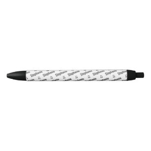 Stylo Noir Notes musicales mignonnes avec l'écriture nommée