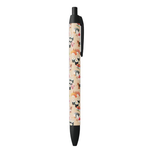 Stylo Noir Nourriture japonaise : Motif 3 de sushi (Bas (Vertical))