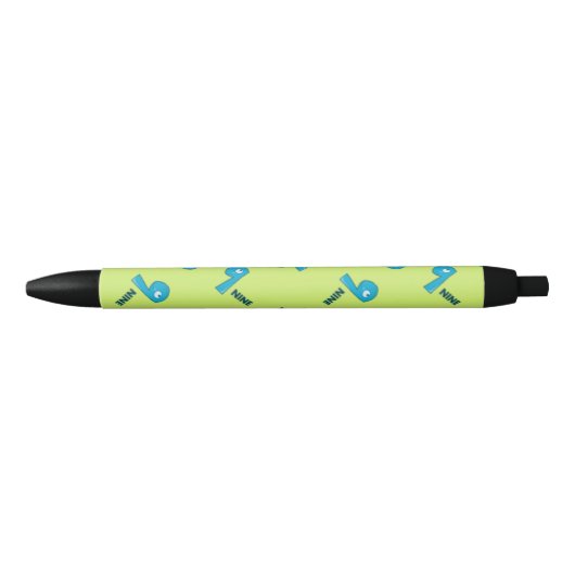 Stylo Noir Numéro neuf vert (Devant)