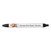 Stylo Noir Nurse Super Hero Funny Personnaliser (Devant)