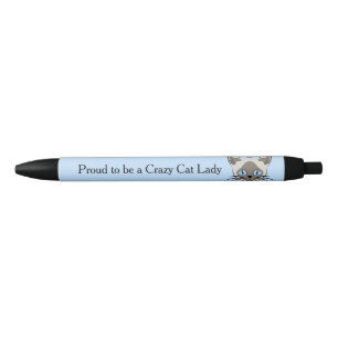 Stylo Noir Obscurité de visage de chat observée par bleu