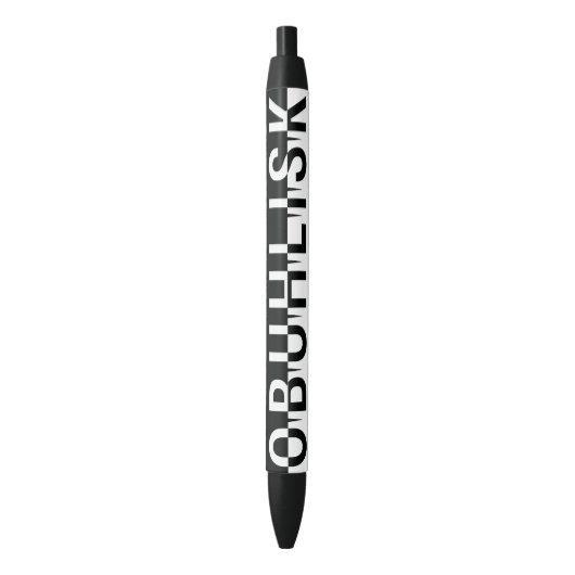 Stylo Noir OBUHLISK Spike Étiquette BLANC (devant Vertical)