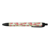 Stylo Noir Oeillets rouges sur le vert avec des papillons (Bas)