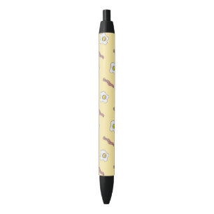 Stylo Noir Oeufs et motif drôle de fin gourmet de petit