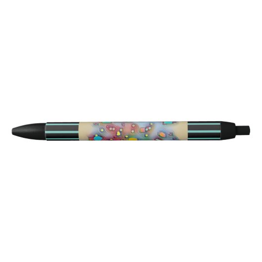 Stylo Noir Oeuvre Abstraite (Devant)