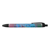 Stylo Noir Œuvre d'art faite main - La Roue de Fleurs (Haut)