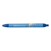 Stylo Noir Oiseau bleu céruléen (Devant)