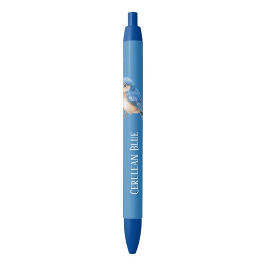 Stylo Noir Oiseau bleu céruléen (devant Vertical)